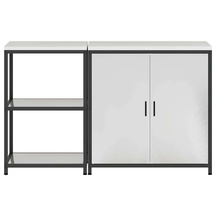 Set de depozitare pentru bucătărie cu raft 2 pcs Argintiu - WALTI WALTI