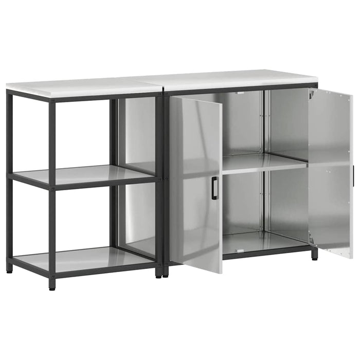 Set de depozitare pentru bucătărie cu raft 2 pcs Argintiu - WALTI WALTI