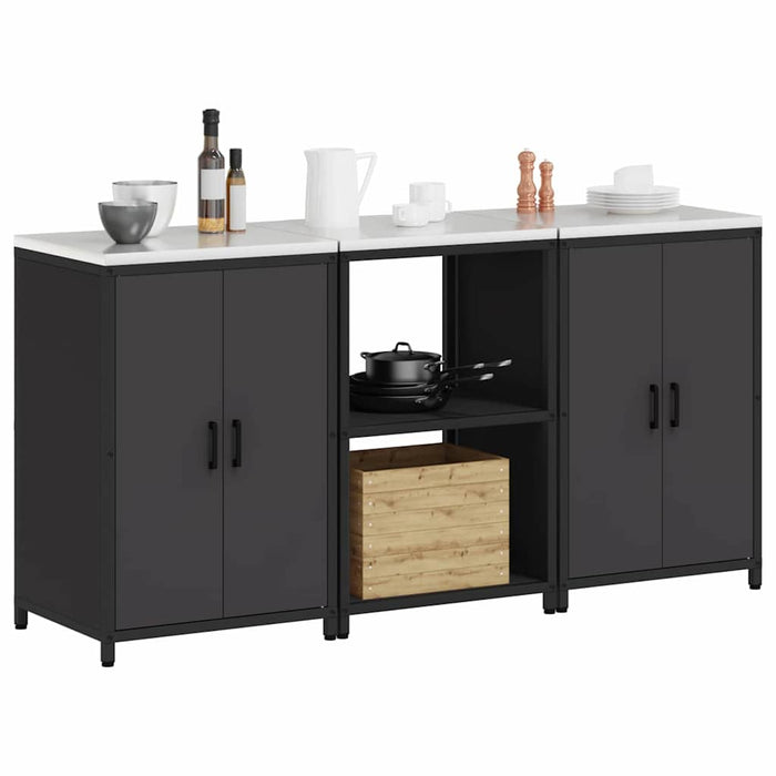 Set de depozitare pentru bucătărie HATTEM 3 buc. Negru WALTI