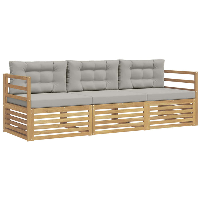 Set de canapele de exterior 3 pcs Alb și gri deschis Poliester WALTI