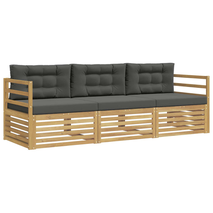 Set de canapele de exterior 3 pcs Alb și antracit Poliester WALTI