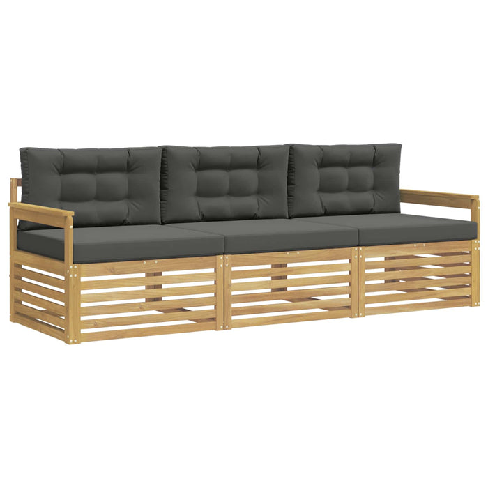 Set de canapele de exterior 3 pcs Alb și antracit Poliester WALTI