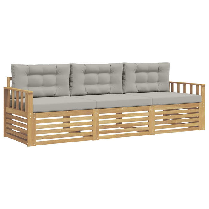 Set de canapele de exterior 3 pcs Alb și gri deschis Poliester WALTI