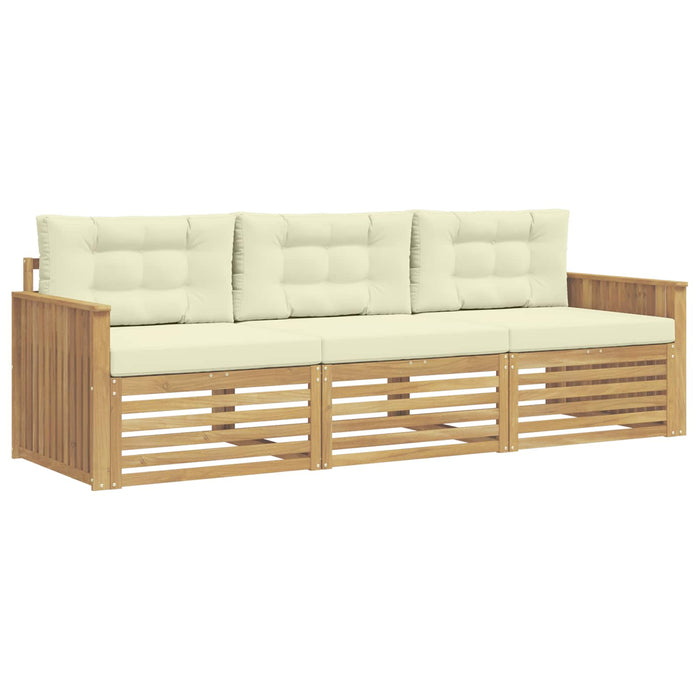 Set de canapele de exterior 3 pcs Alb și crem WALTI
