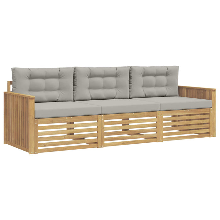 Set de canapele de exterior 3 pcs Alb și gri deschis WALTI