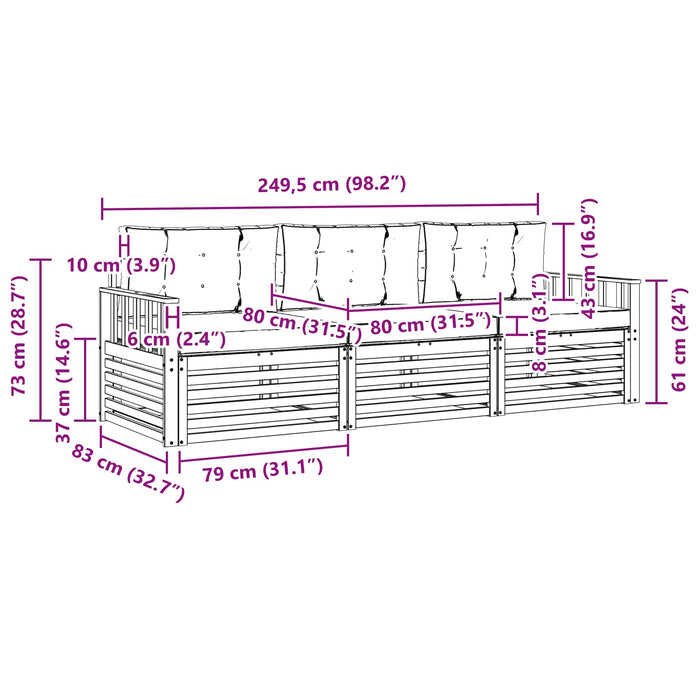 Set de canapele de exterior 3 pcs Alb și antracit WALTI