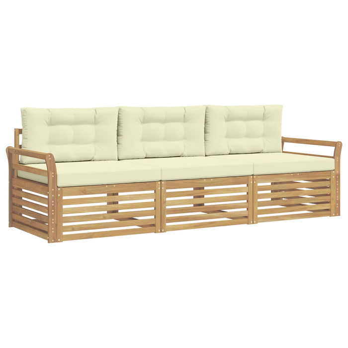 Set de canapele de exterior 3 pcs Alb și crem WALTI