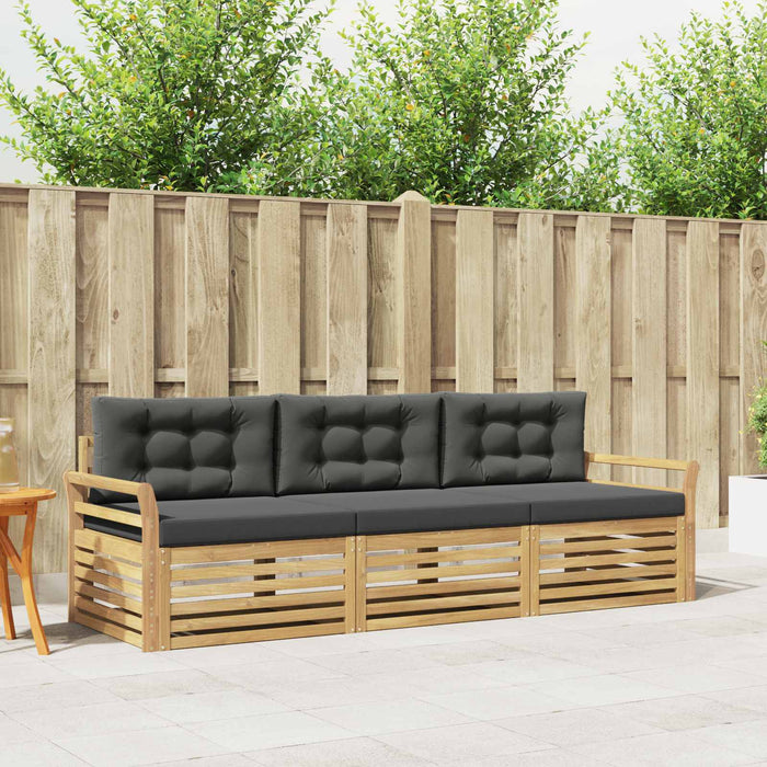 Set de canapele de exterior 3 pcs Alb și antracit WALTI