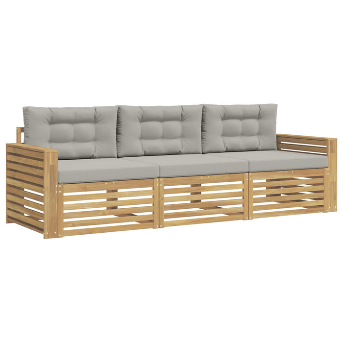 Set de canapele de exterior 3 pcs Alb și gri deschis WALTI