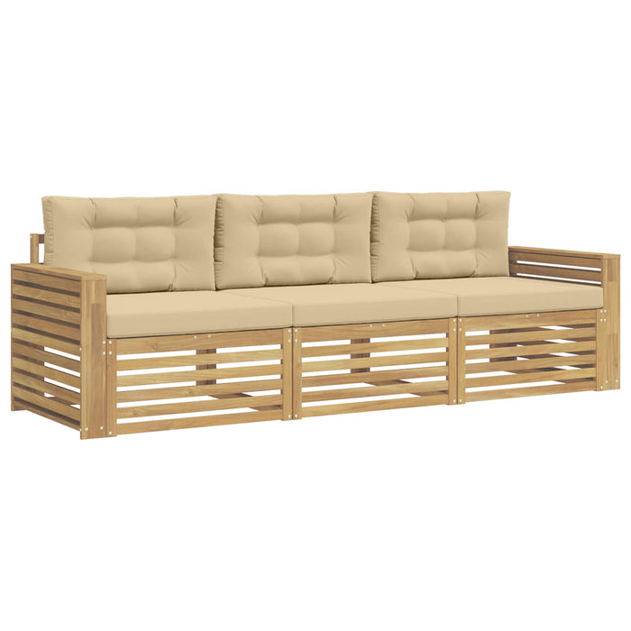Set de canapele de exterior 3 pcs Alb și Bej WALTI