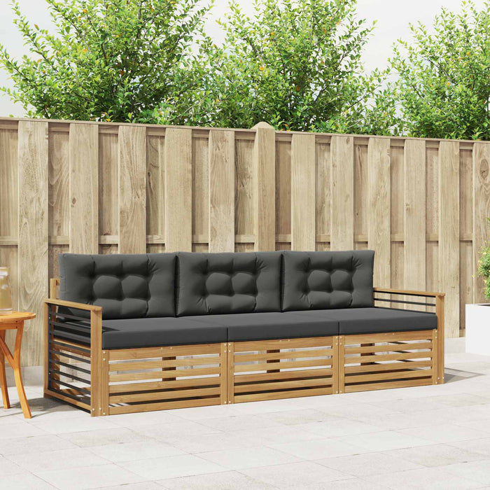 Set de canapele de exterior 3 pcs Alb și antracit Poliester WALTI