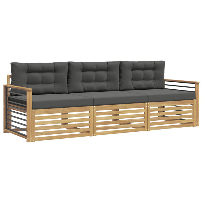 Set de canapele de exterior 3 pcs Alb și antracit Poliester WALTI