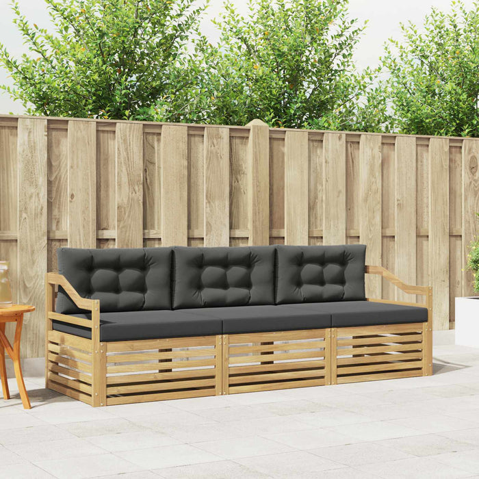 Set de canapele de exterior 3 pcs Alb și antracit Poliester WALTI