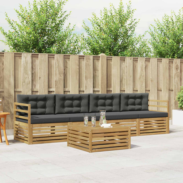 Set de canapele de exterior cu pernă 5 pcs Alb și antracit WALTI