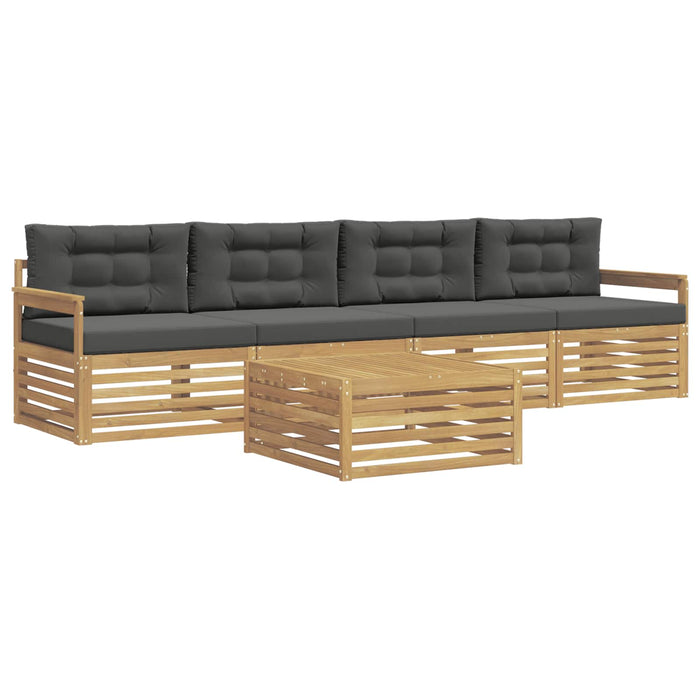 Set de canapele de exterior cu pernă 5 pcs Alb și antracit WALTI