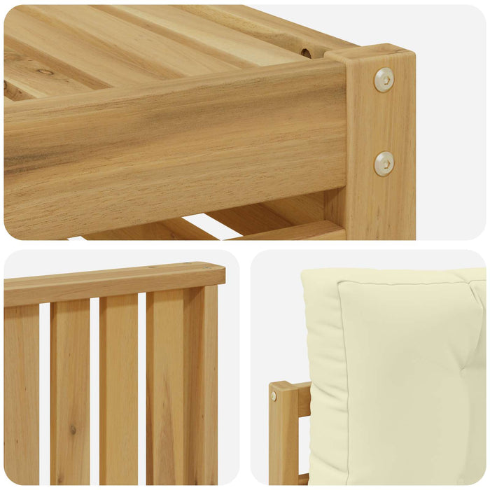 Set de canapele de exterior 5 pcs Alb și crem WALTI