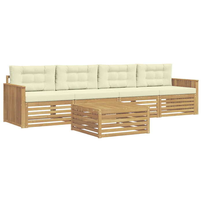 Set de canapele de exterior 5 pcs Alb și crem WALTI