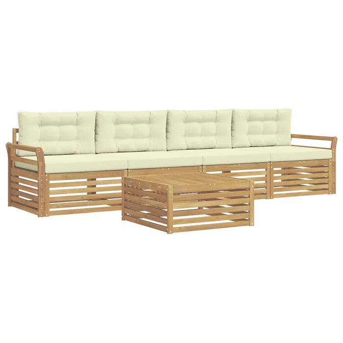 Set de canapele de exterior 5 pcs Alb și crem WALTI