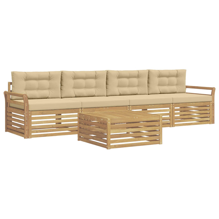 Set de canapele de exterior 5 pcs Alb și Bej WALTI