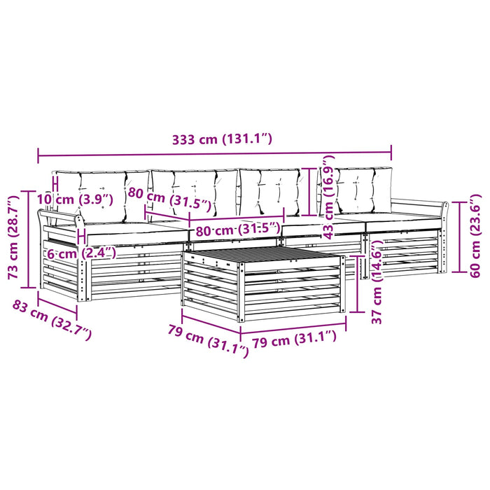 Set de canapele de exterior 5 pcs Alb și Bej WALTI
