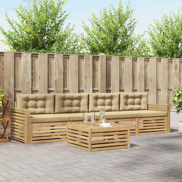 Set de canapele de exterior 5 pcs Alb și Bej WALTI