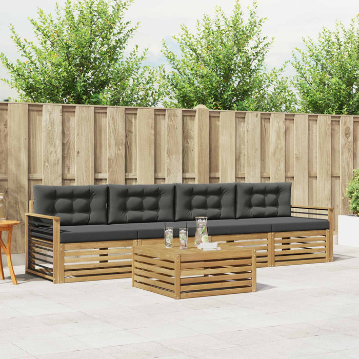 Set de canapele de exterior cu pernă 5 pcs Alb și antracit WALTI