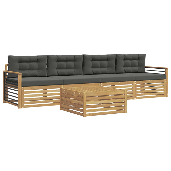 Set de canapele de exterior cu pernă 5 pcs Alb și antracit WALTI