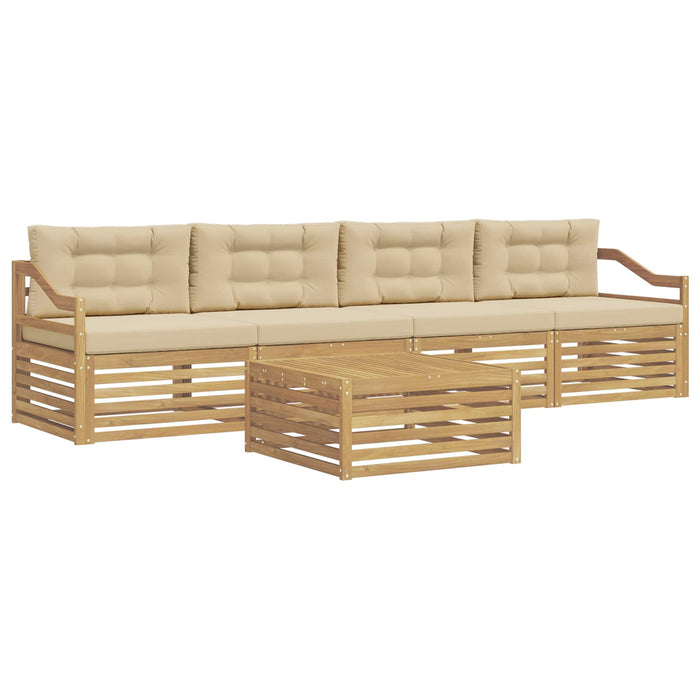 Set de canapele de exterior cu pernă 5 pcs Alb și Bej WALTI