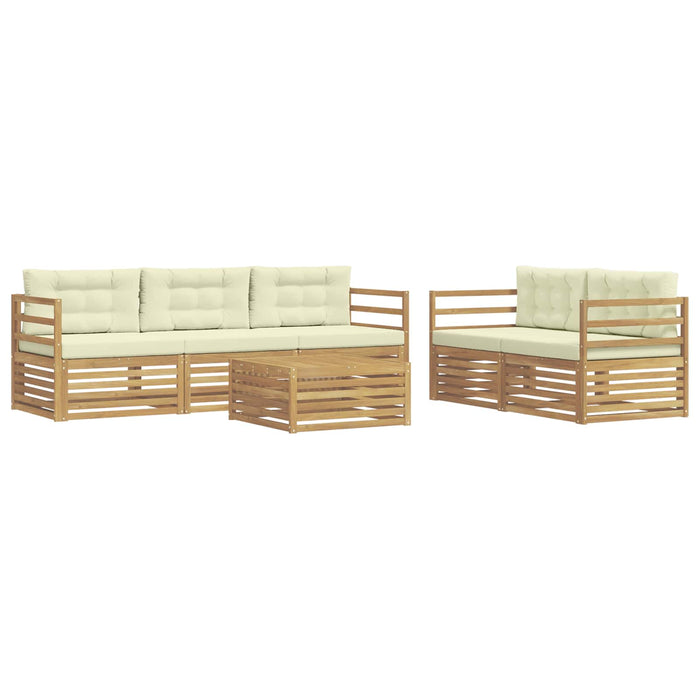 Set de canapele de exterior 6 pcs Alb și crem WALTI