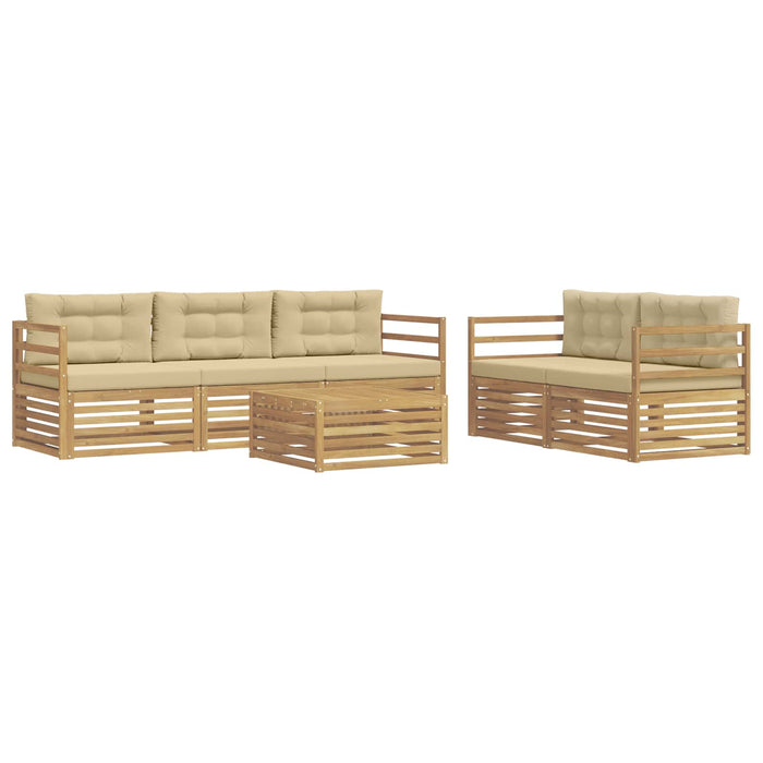 Set de canapele de exterior 6 pcs Alb și Bej WALTI