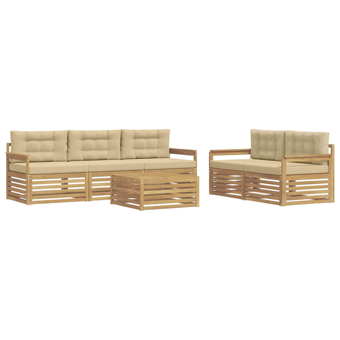 Set de canapele de exterior 6 pcs Alb și Bej WALTI