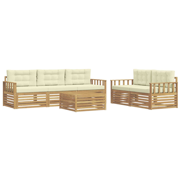 Set de canapele de exterior 6 pcs Alb și crem WALTI