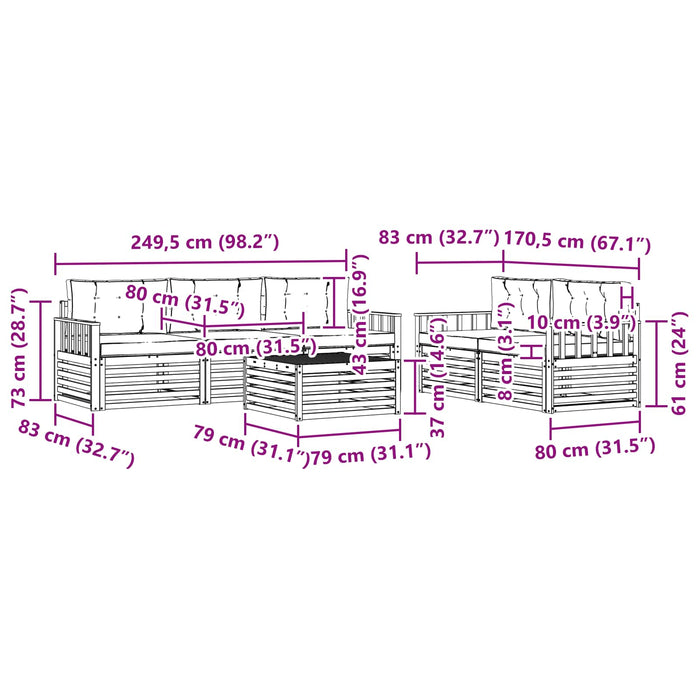 Set de canapele de exterior 6 pcs Alb și antracit WALTI