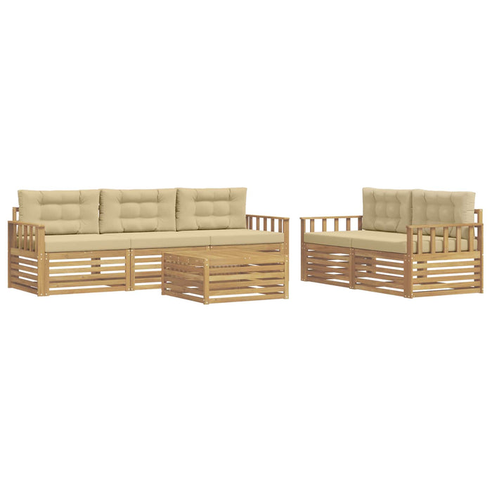 Set de canapele de exterior 6 pcs Alb și Bej WALTI