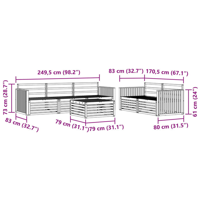 Set de canapele de exterior 6 buc. Alb WALTI