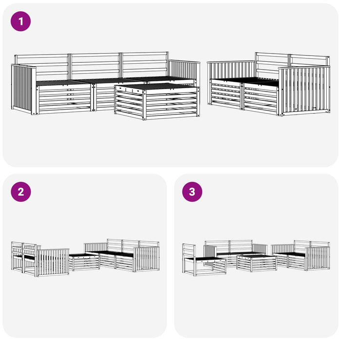 Set de canapele de exterior 6 buc. Alb WALTI