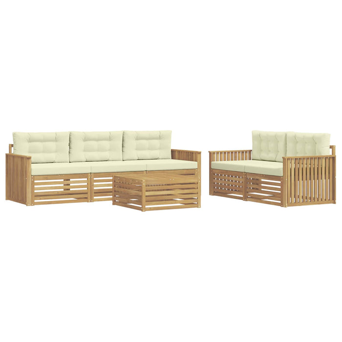 Set de canapele de exterior 6 pcs Alb și crem - WALTI WALTI