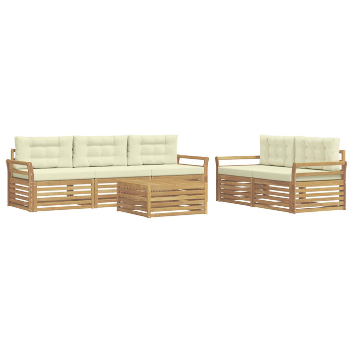 Set de canapele de exterior 6 pcs Alb și crem - WALTI WALTI