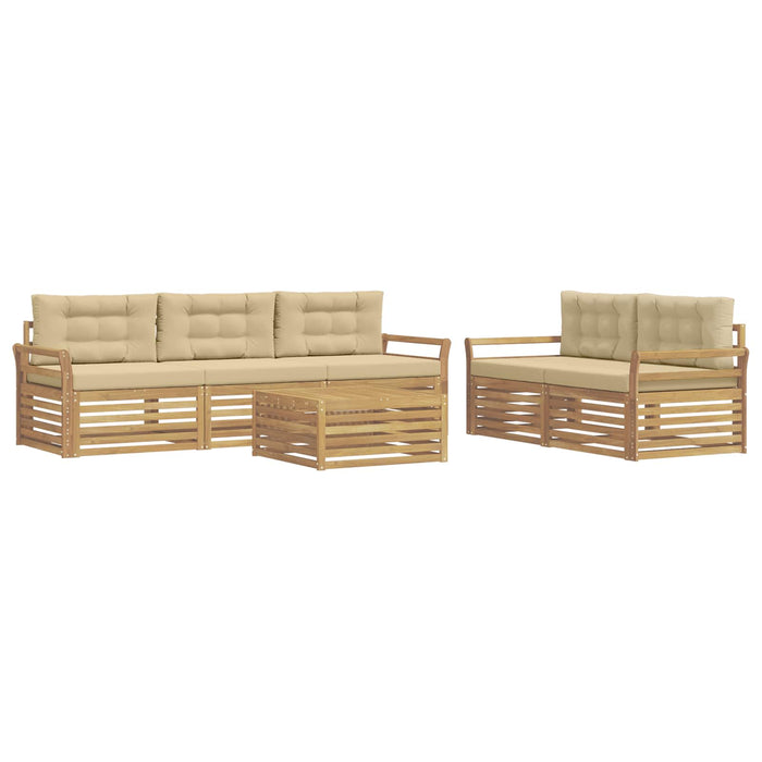 Set de canapele de exterior 6 pcs Alb și Bej - WALTI WALTI