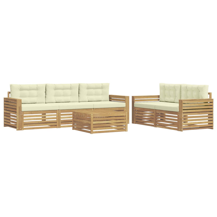 Set de canapele de exterior 6 pcs Alb și crem - WALTI WALTI