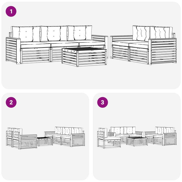 Set de canapele de exterior 6 pcs Alb și antracit - WALTI WALTI