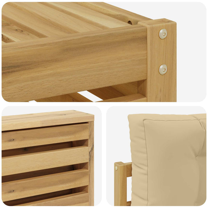 Set de canapele de exterior 6 pcs Alb și Bej - WALTI WALTI