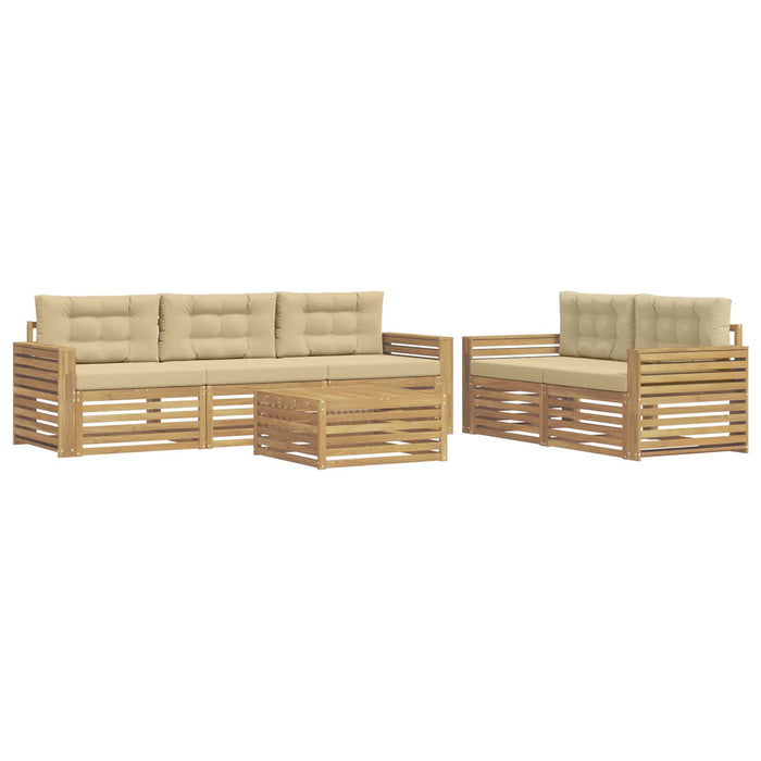 Set de canapele de exterior 6 pcs Alb și Bej - WALTI WALTI