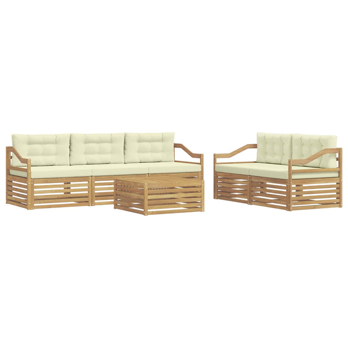 Set de canapele de exterior 6 pcs Alb și crem WALTI