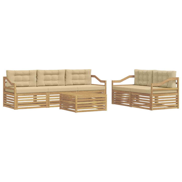 Set de canapele de exterior 6 pcs Alb și Bej WALTI