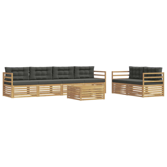 Set de canapele de exterior 7 pcs Alb și antracit Poliester WALTI