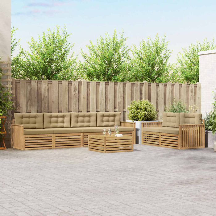 Set de canapele de exterior 7 pcs Alb și Bej - WALTI WALTI