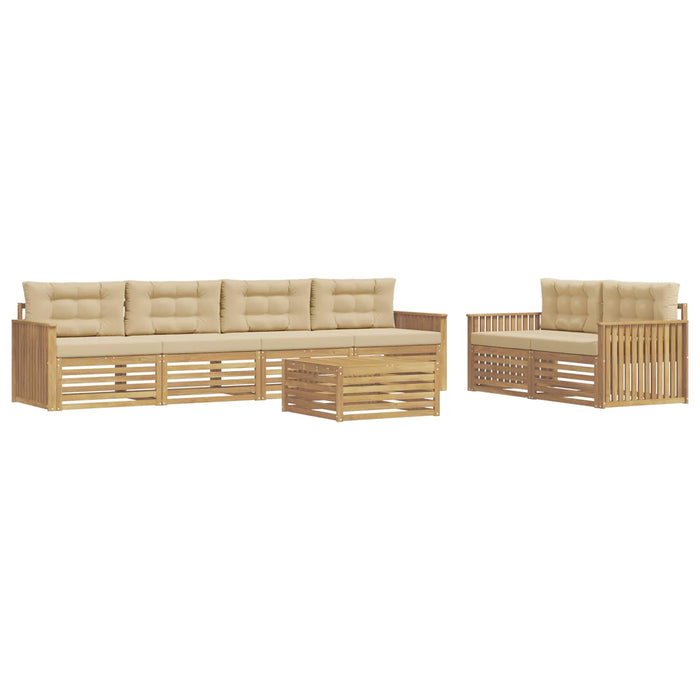 Set de canapele de exterior 7 pcs Alb și Bej - WALTI WALTI