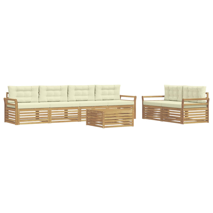 Set de canapele de exterior 7 pcs Alb și crem - WALTI WALTI
