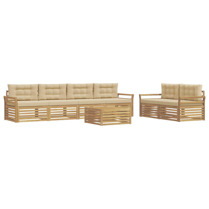 Set de canapele de exterior 7 pcs Alb și Bej - WALTI WALTI